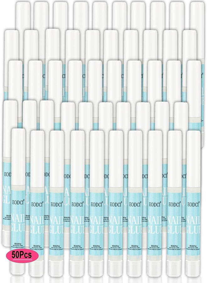 EODCI Nail Glue,50Pcs Super Strong for Acrylic Nails,Long Lasting for Stick On Nails Broken Nails,Professional Nail Tip Glue Supplies Adhesive Press On for Nail Tips - Image 1